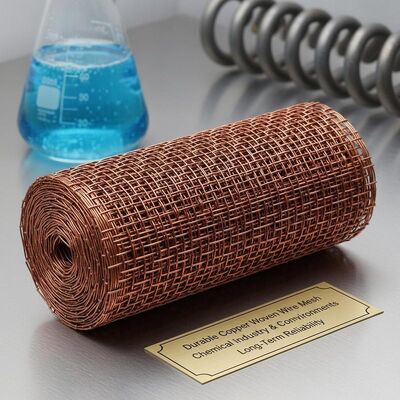 Maillage en cuivre tissé durable, adapté à l'industrie chimique et aux environnements corrosifs, offrant une fiabilité à long terme