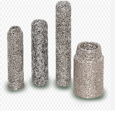 Maillage de filtrage tricoté comprimé en acier inoxydable avec surface poli