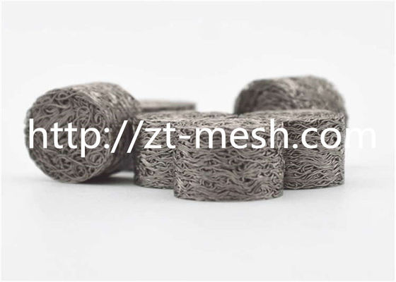 Couleur de Filtration tricotée par filtre comprimé du diamètre 13.5*9.5mm 316 de grillage d'acier inoxydable Mesh1μM adaptée aux besoins du client