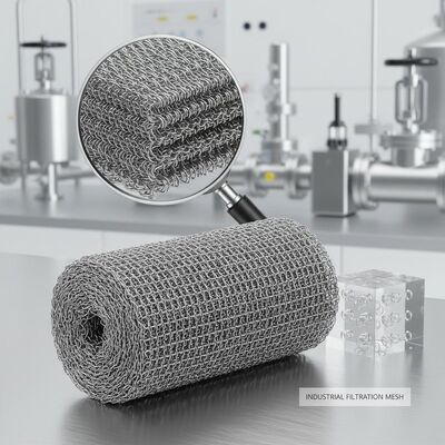Treillis métallique tricoté compressé flexible de 20 x 60 mm offrant une excellente filtration et une excellente stabilité structurelle dans les applications industrielles