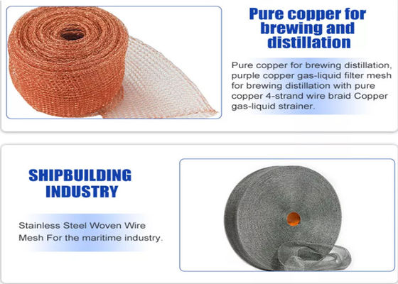 Métal tricoté par 0.25mm de la largeur 400mm Mesh Corrugated/appartement pour l'antibuée